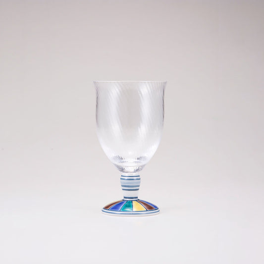 Kutani verre japonais / motif coloré / diagonale