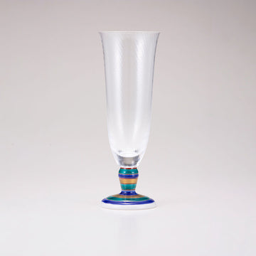 Kutani giapponese in vetro di birra / top rotante blu / diagonale