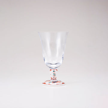 Kutani Japanese Glass / Red Bird / Tulip