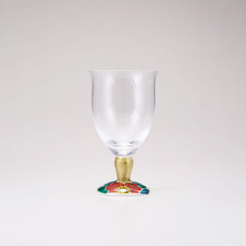 Kutani verre japonais / camélia sasanqua / diagonale