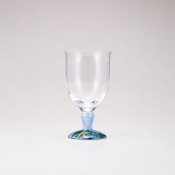 Kutani Glass Glass / Blue Clematis / Plain