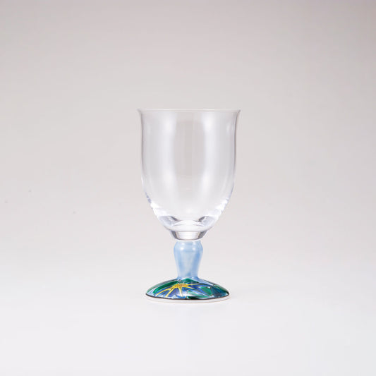Kutani Glass Glass / Blue Clematis / Plain
