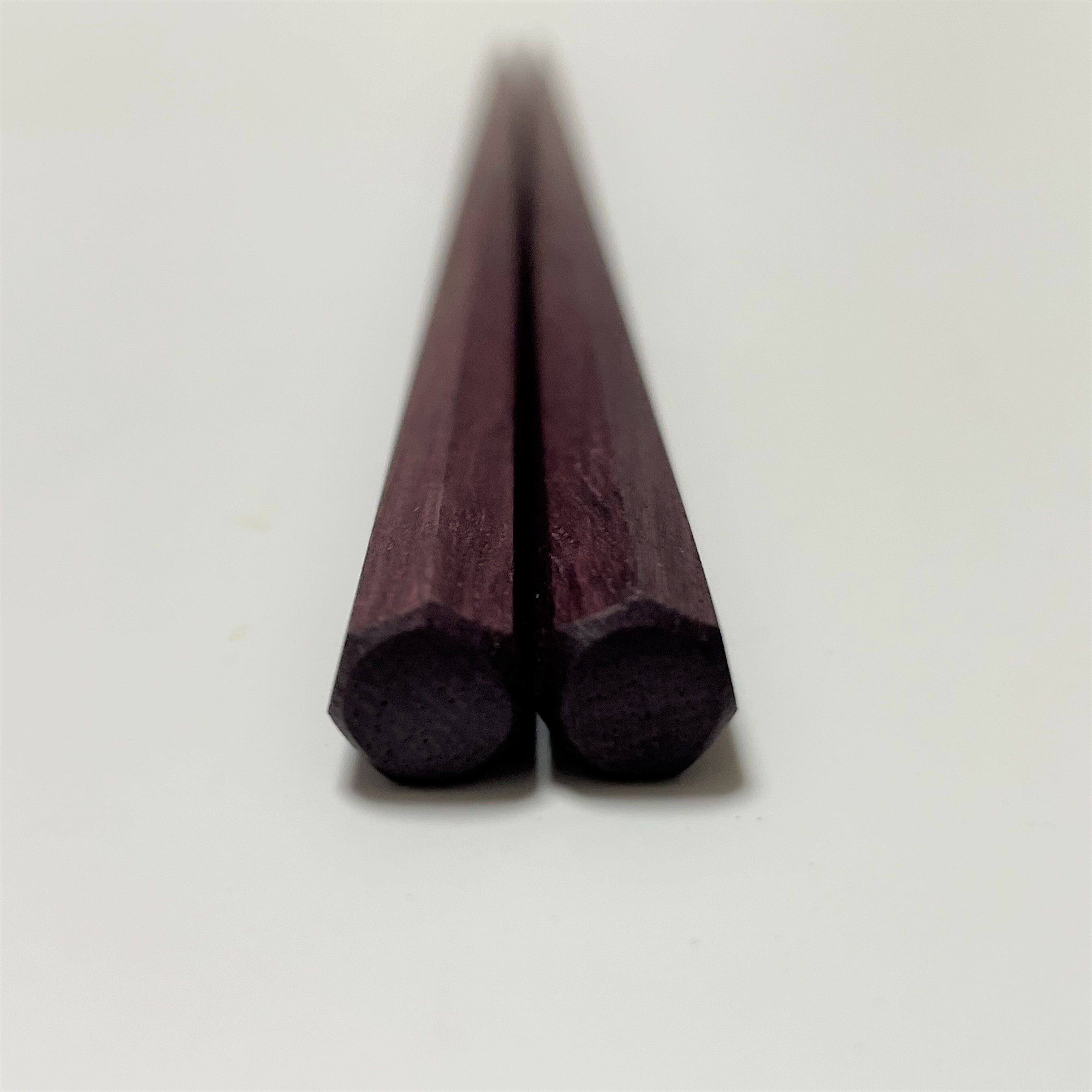 Purpleheart Wood Chopsticks / Heptagonal (7-sided) / 23cm