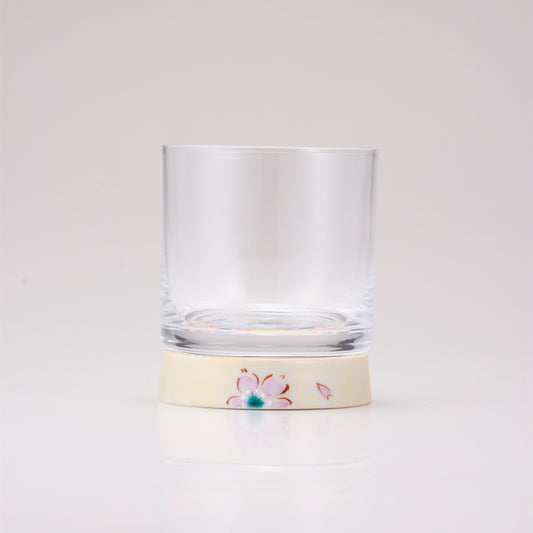 Kutani verre roche japonais / cerise en or fleur
