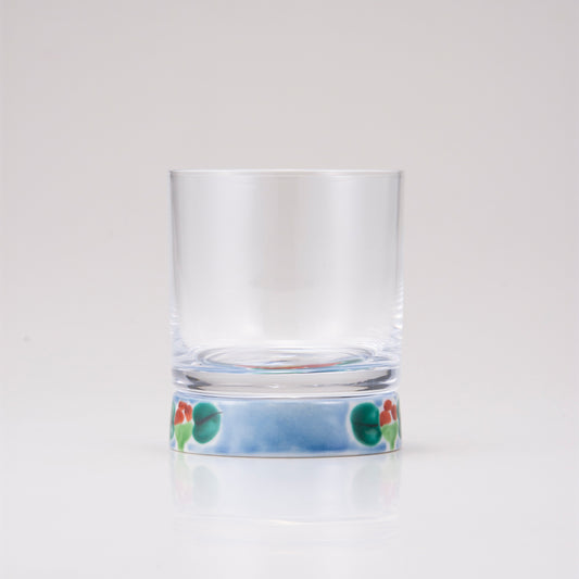 Kutani Japanische Rockglas / Blau Camellia Sasanqua
