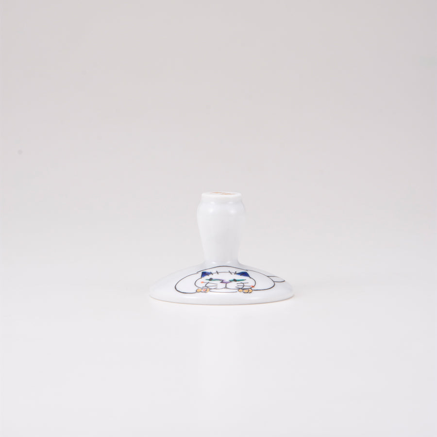 Kutani Japanese Bire Glass / Cat Holiday / Plain