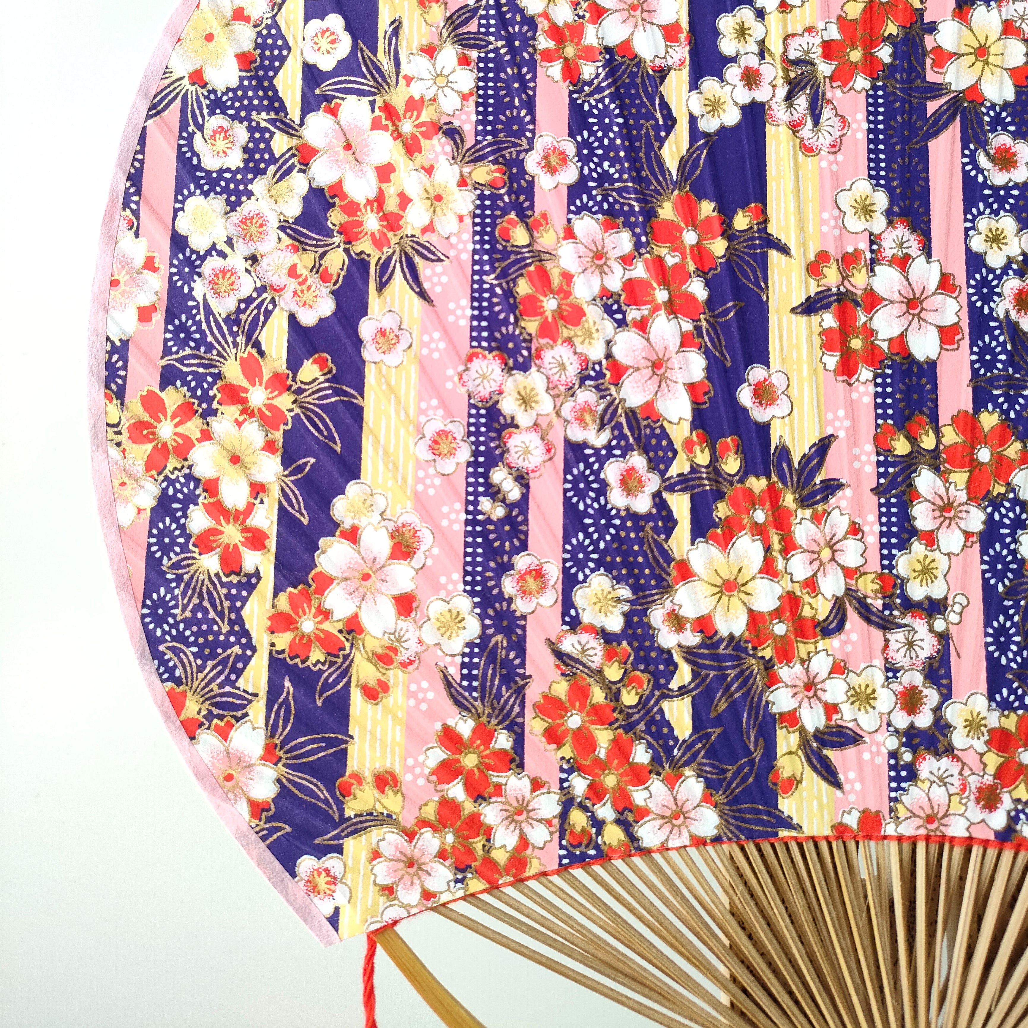 Fan / Striped Cherry Blossom / Round / Large
