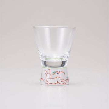 Kutani Japanese Shot Glass / Red Rabbit