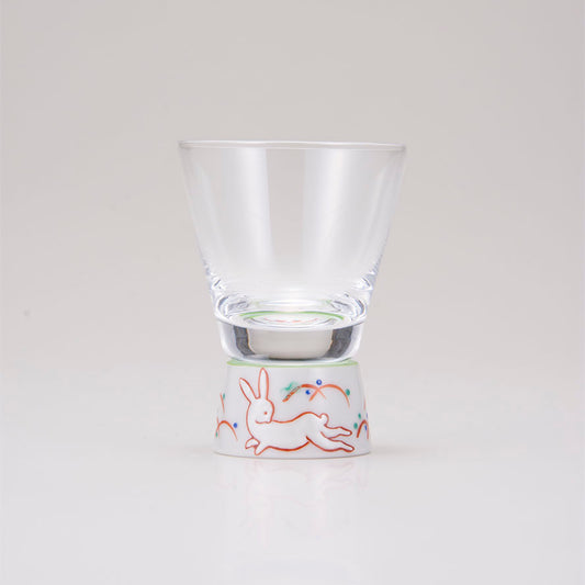 Kutani Japones Shhow Glass / Red Rabbit