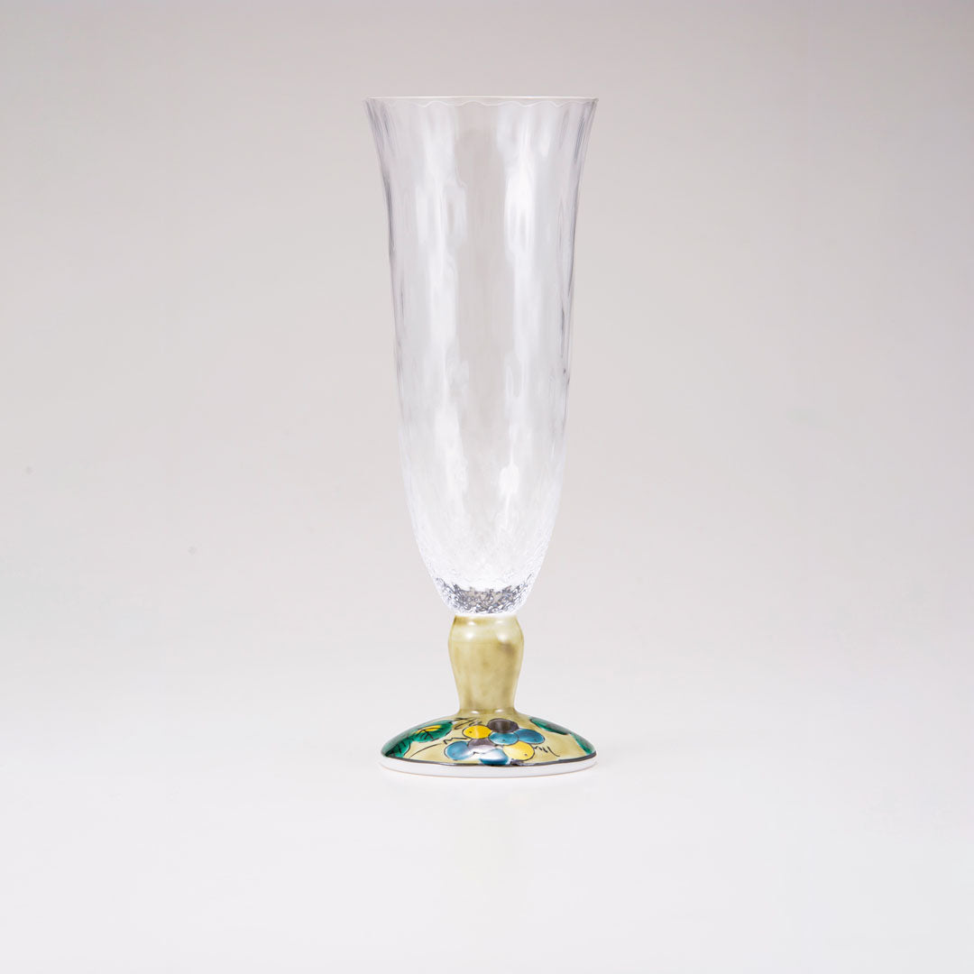 Kutani Japanese Beer Glass / Grape / Plaid