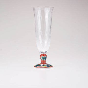Kutani Japanese Bire Glass / Mokubei / Plaid