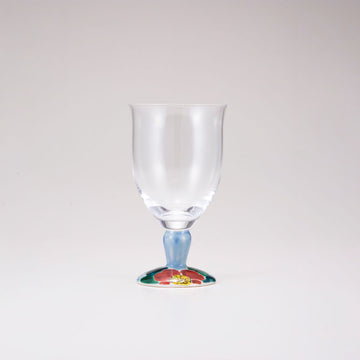 Kutani Japanese Glass / Blue Camellia Sasanqua / Plain