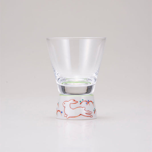Kutani Japones Shhow Glass / Red Rabbit