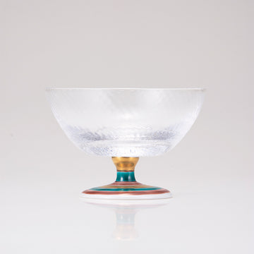 Glasst giapponese di kutani in vetro / rotazione rossa / diagonale