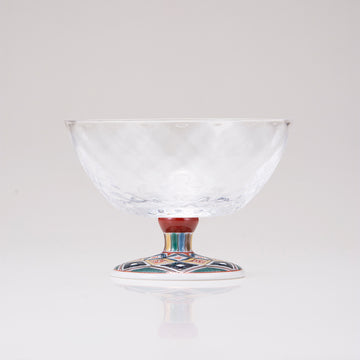 Glasst giapponese di kutani in vetro / vecchio pattern 2 / plaid