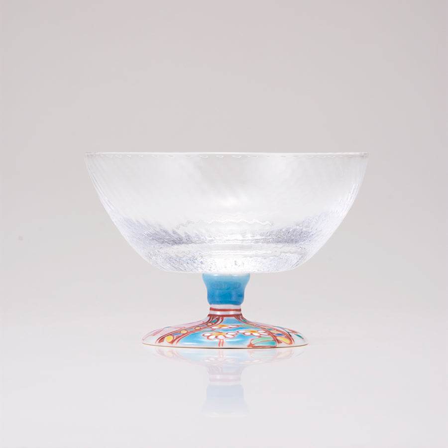 Glasst giapponese di kutani / ara ad arazzo fiore / diagonale