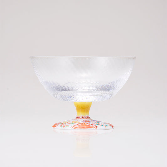 Kutani Japanische Dessertglas / Blume / Diagonale
