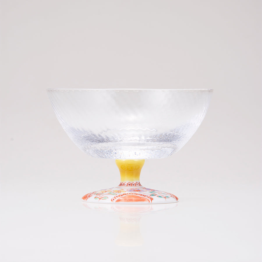 Glasst giapponese dessert giapponese kutani / fiore / diagonale