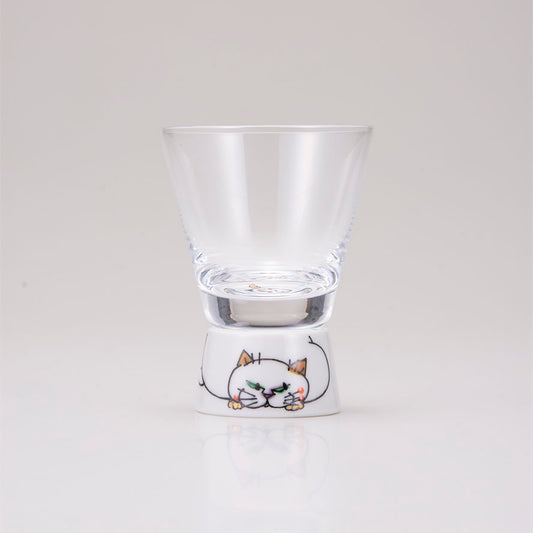Kutani Japanese Show Glass / Cat Holiday