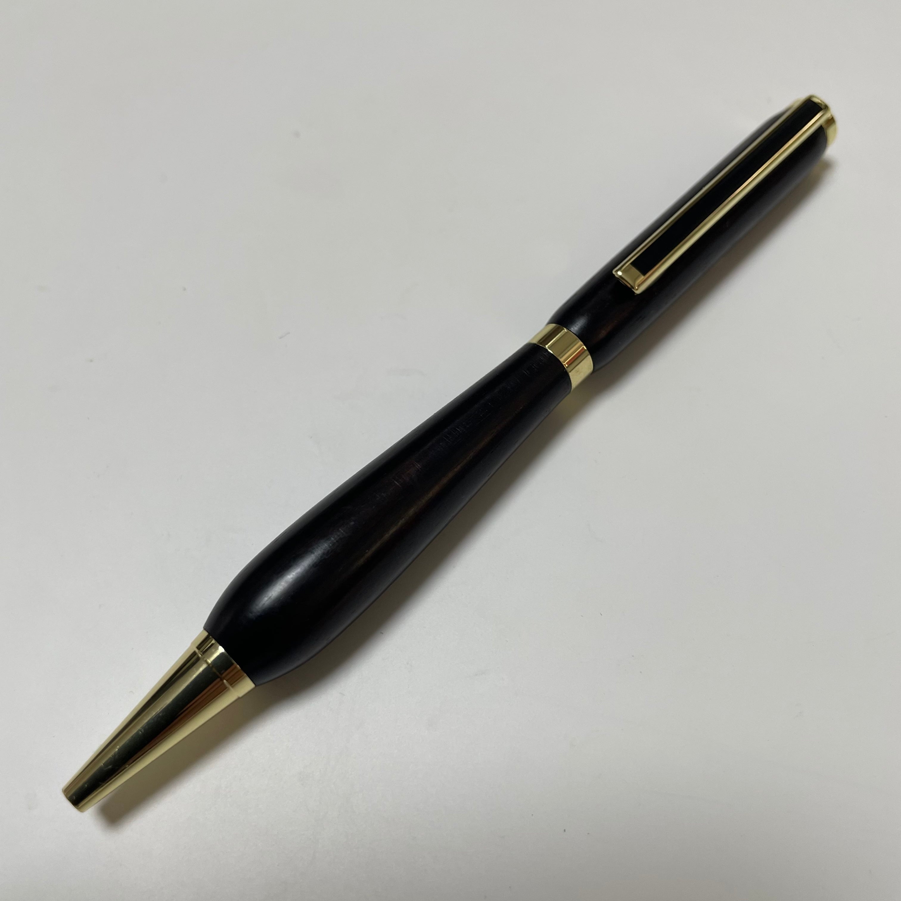 Striped Ebony Pen / Slim Tapered Barrel / [PP]