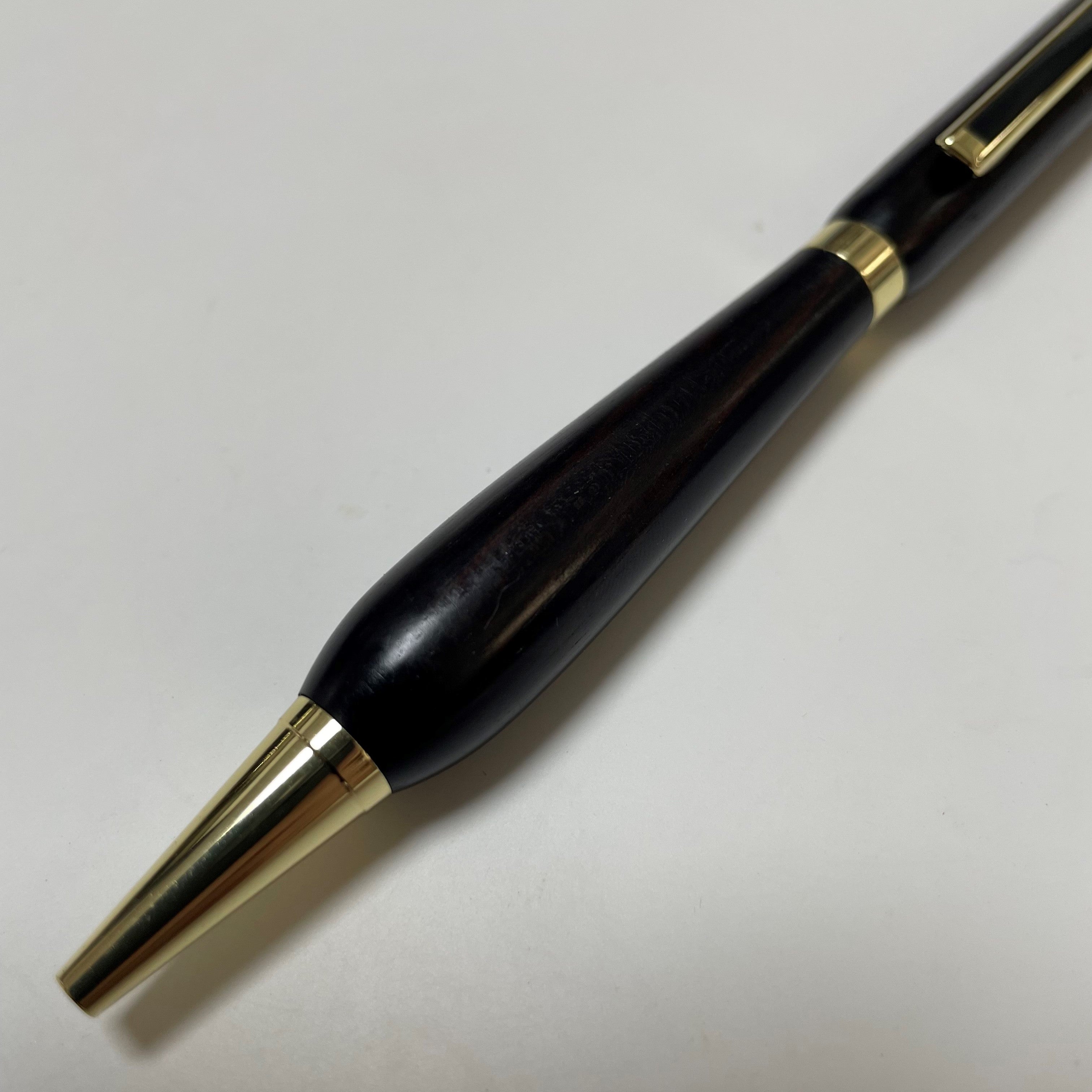 Striped Ebony Pen / Slim Tapered Barrel / [PP]