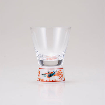 Kutani Japanese Shot Glass / Red Bird