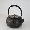 Iron Kettle / Plum, Gold and Silver / Flat Round Shape