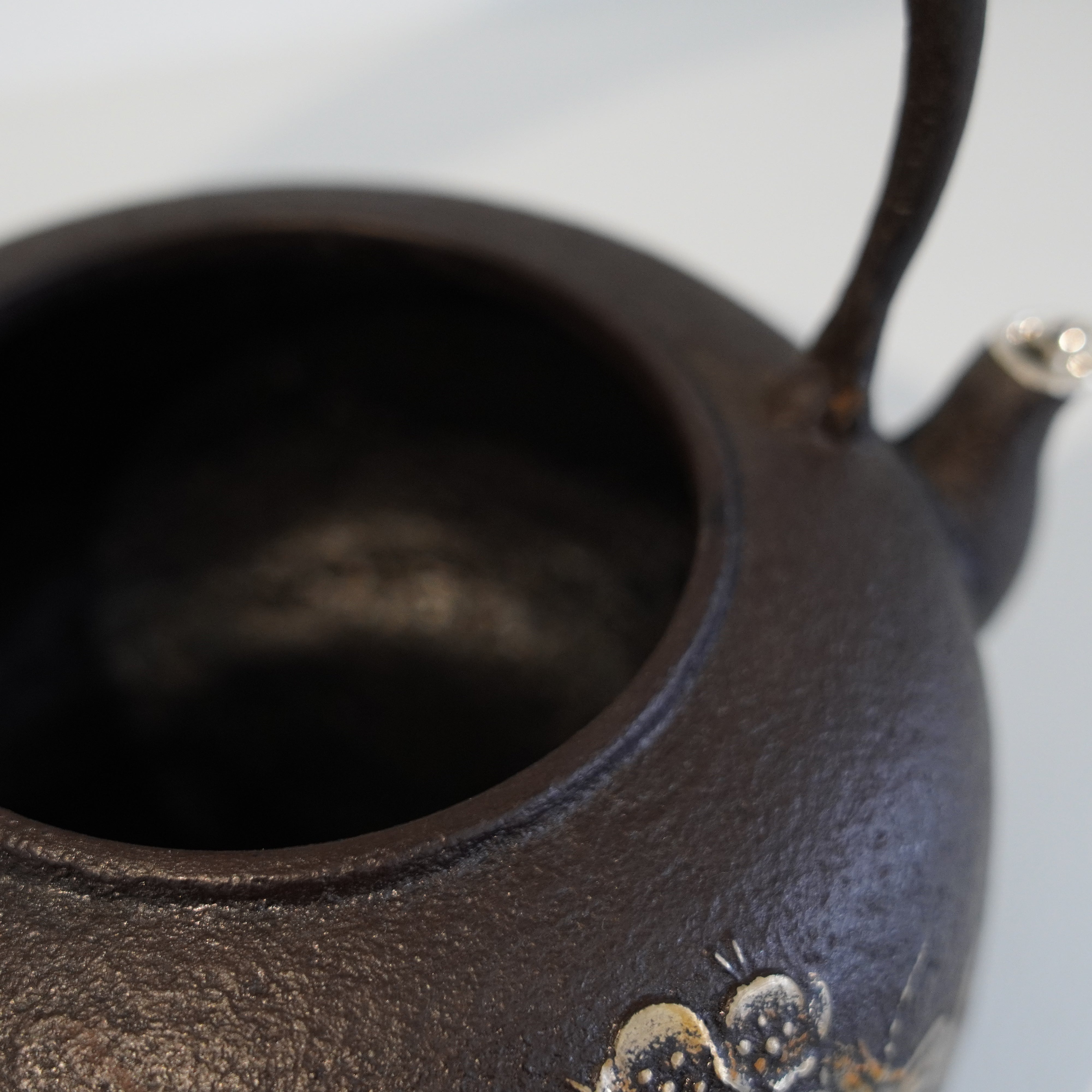 Iron Kettle / Plum / Flat Round Shape / Large