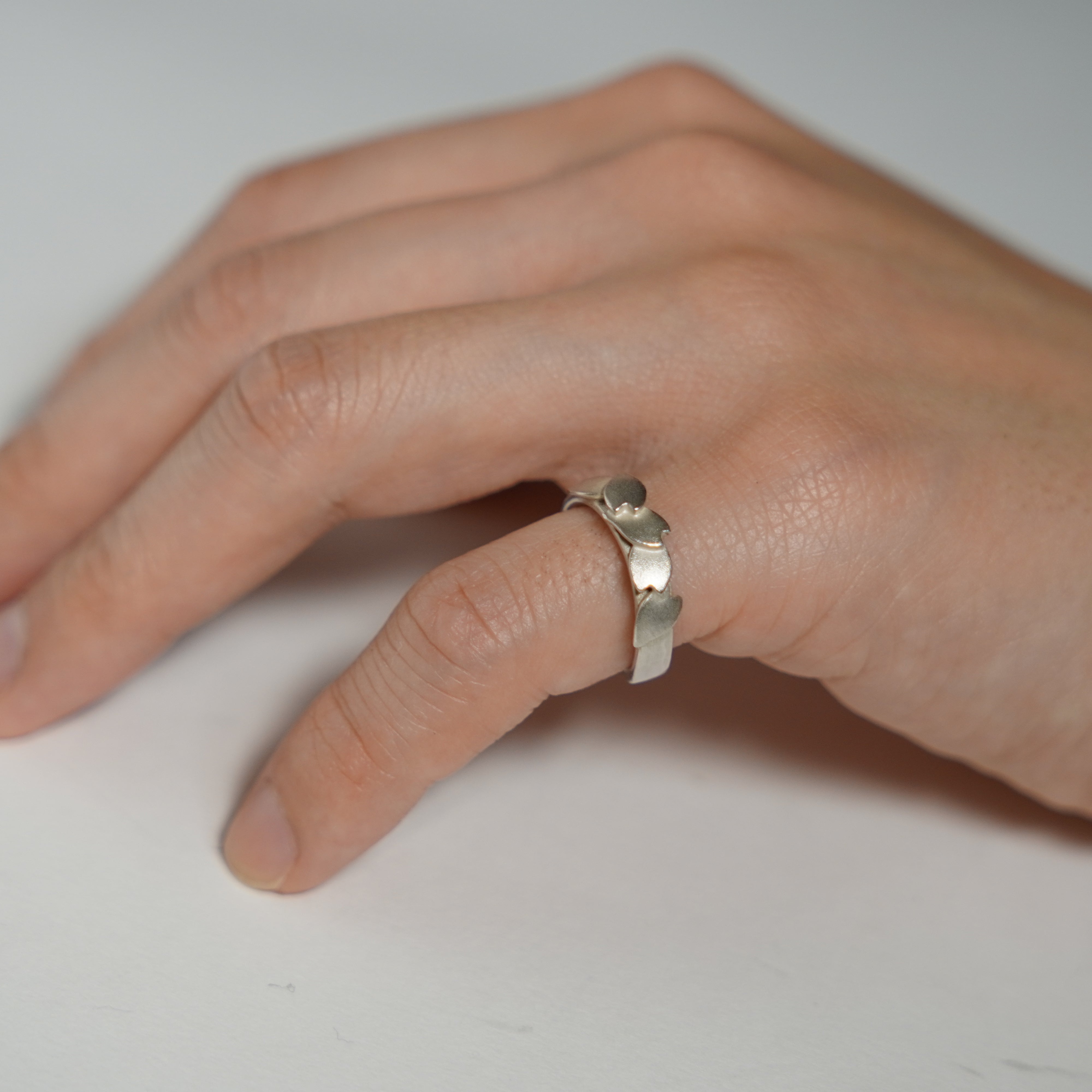 Silver Ring / Sterling Silver / Cherry Blossom