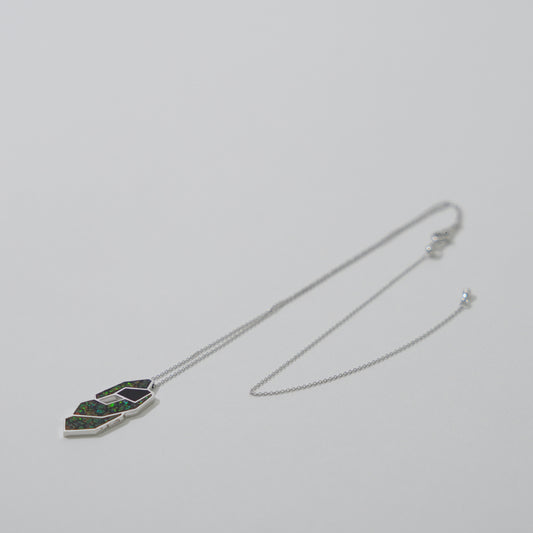Silver Kyoto Opal Pendant / Akane e Black Laccicer