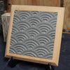 3D Kawara Tile / Blue Ocean Wave / Circle - 4 Tiles Set