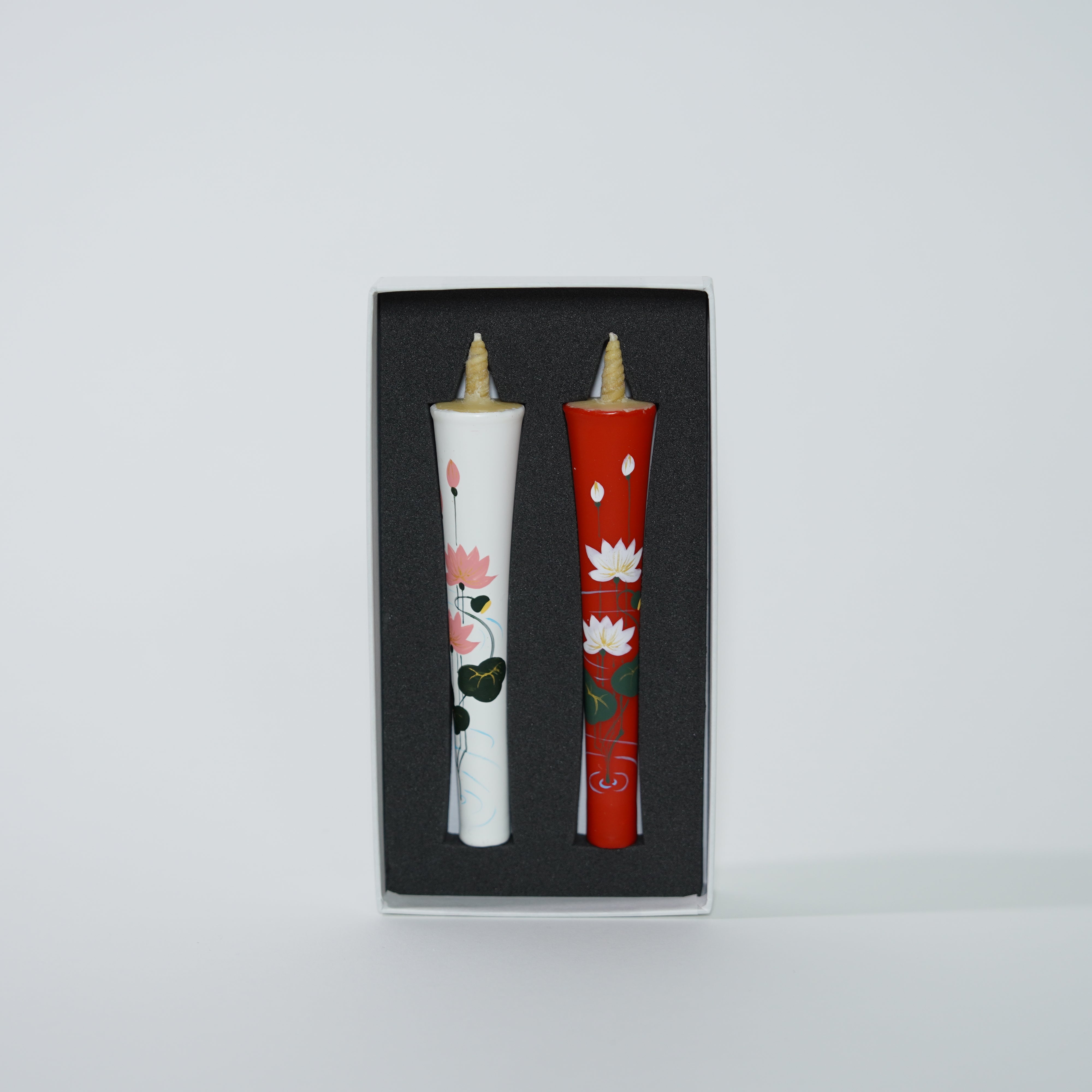 Hand-painted Candles / Lotus Flower (Hasu) / 4-monme (2pcs)