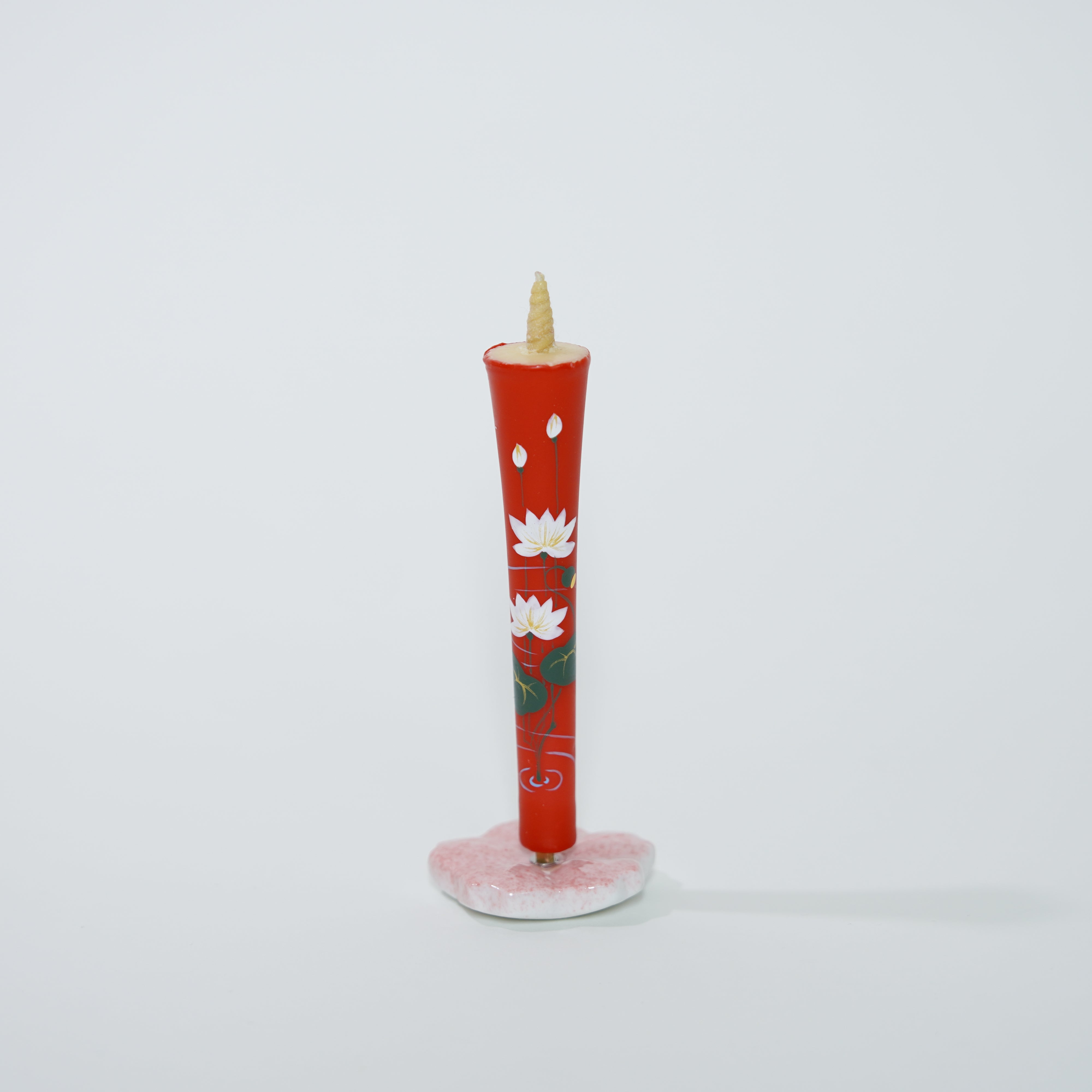 Hand-painted Candles / Lotus Flower (Hasu) / 4-monme (2pcs)