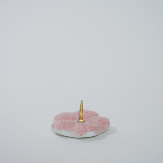 Kyo-Pottery-Kerzenhalter / Kirschblüte / Rosa