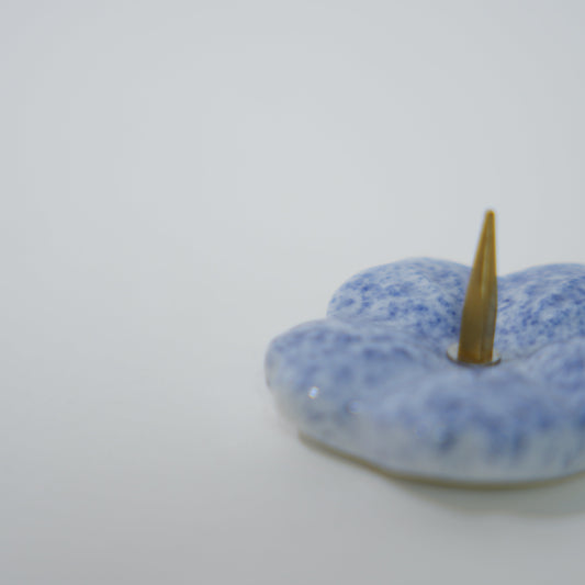 Bougeoir Kyo-Pottery / Cherry Blossom / Bleu