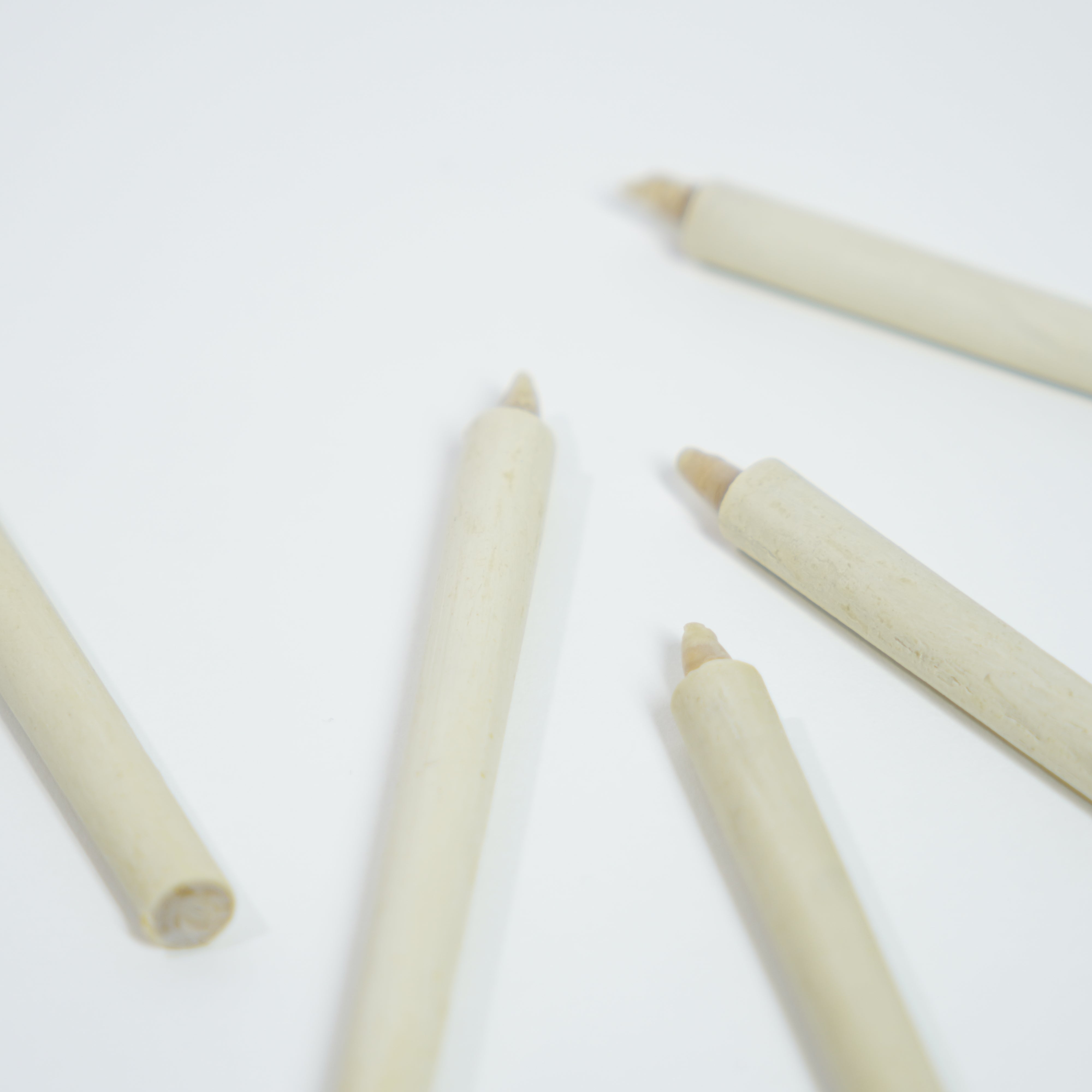 Stick-shaped Japanese Candles / Plain White / 1.5-monme (5pcs)