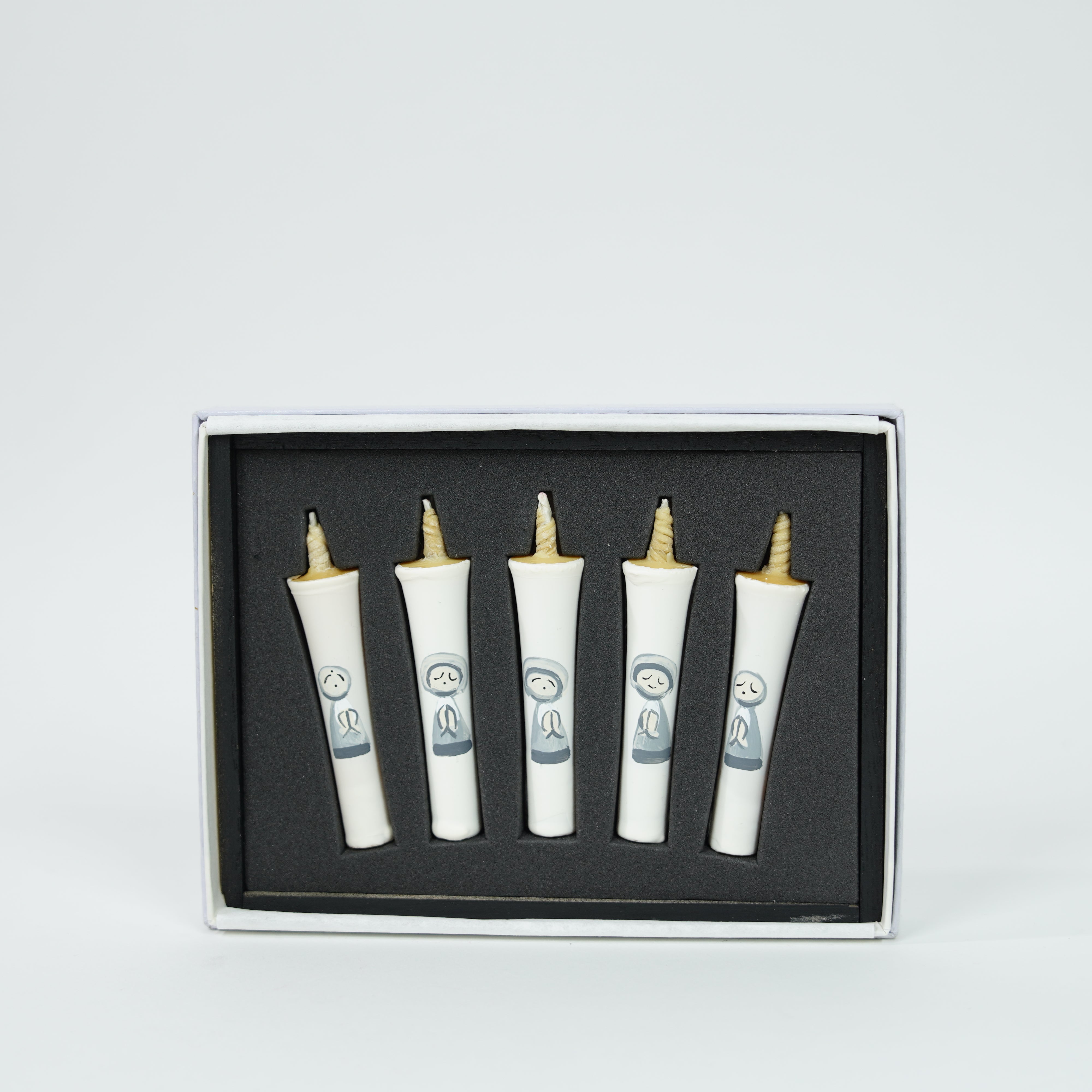 Hand-painted Candles / Jizo Buddha Motif / 5pcs