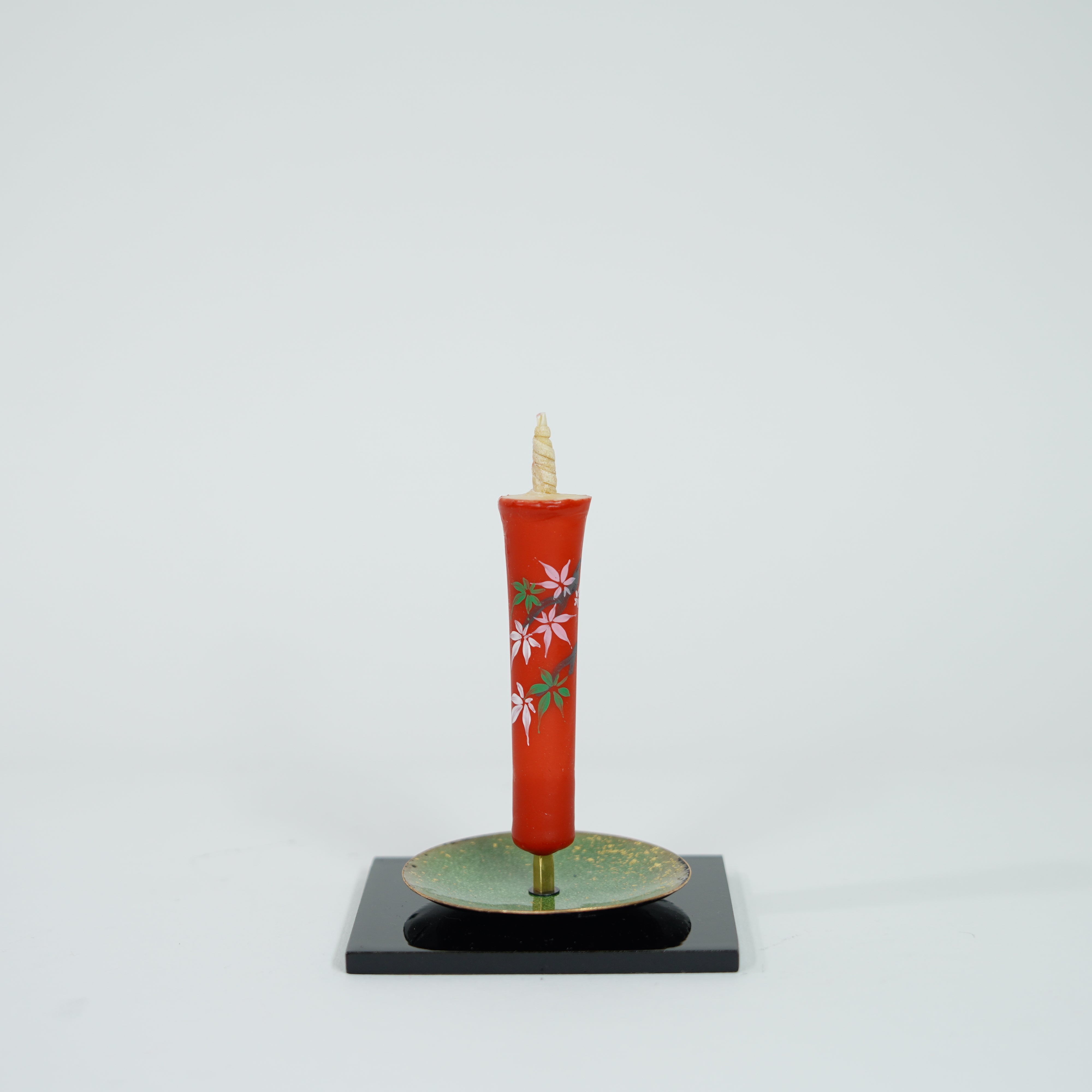 Candela dipinta a mano / 2 pezzi / foglie autunnali