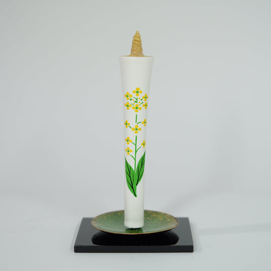 손으로 칠한 양초 / 2 조각 / 카놀라 꽃