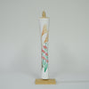 Bougie peinte à la main avec bougeoir en bambou / 1 pièce / Miscanthus sinensis / blanc