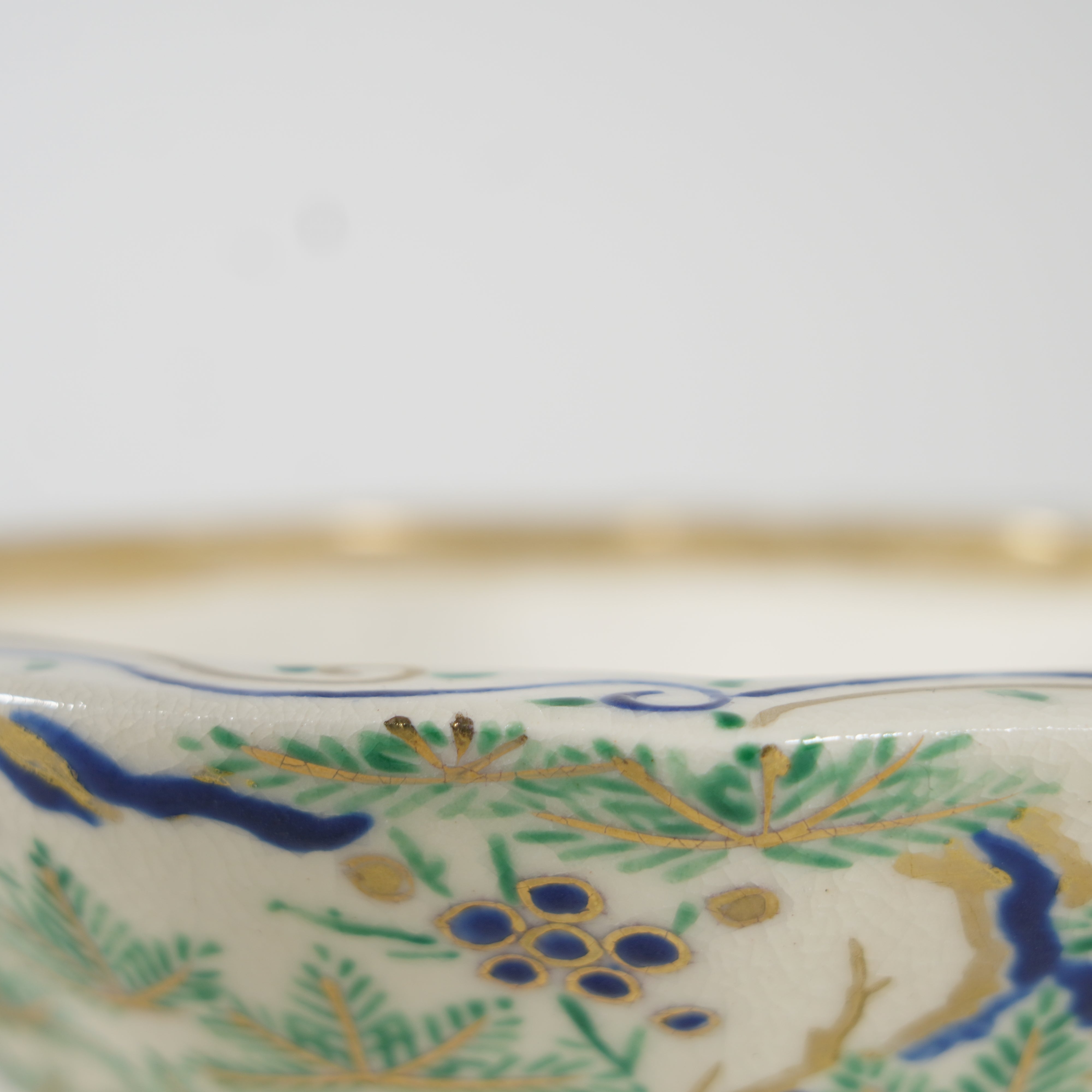 Bonsai Pot / Iroe Enamel / Pine, Bamboo & Plum