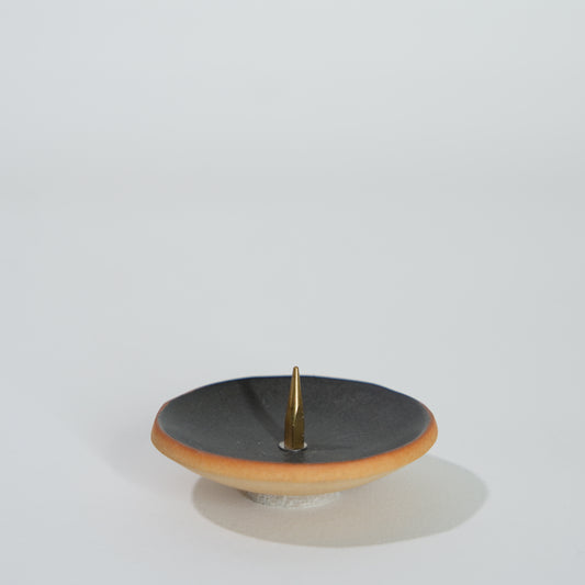 Kyo-pottery candle holder / Black