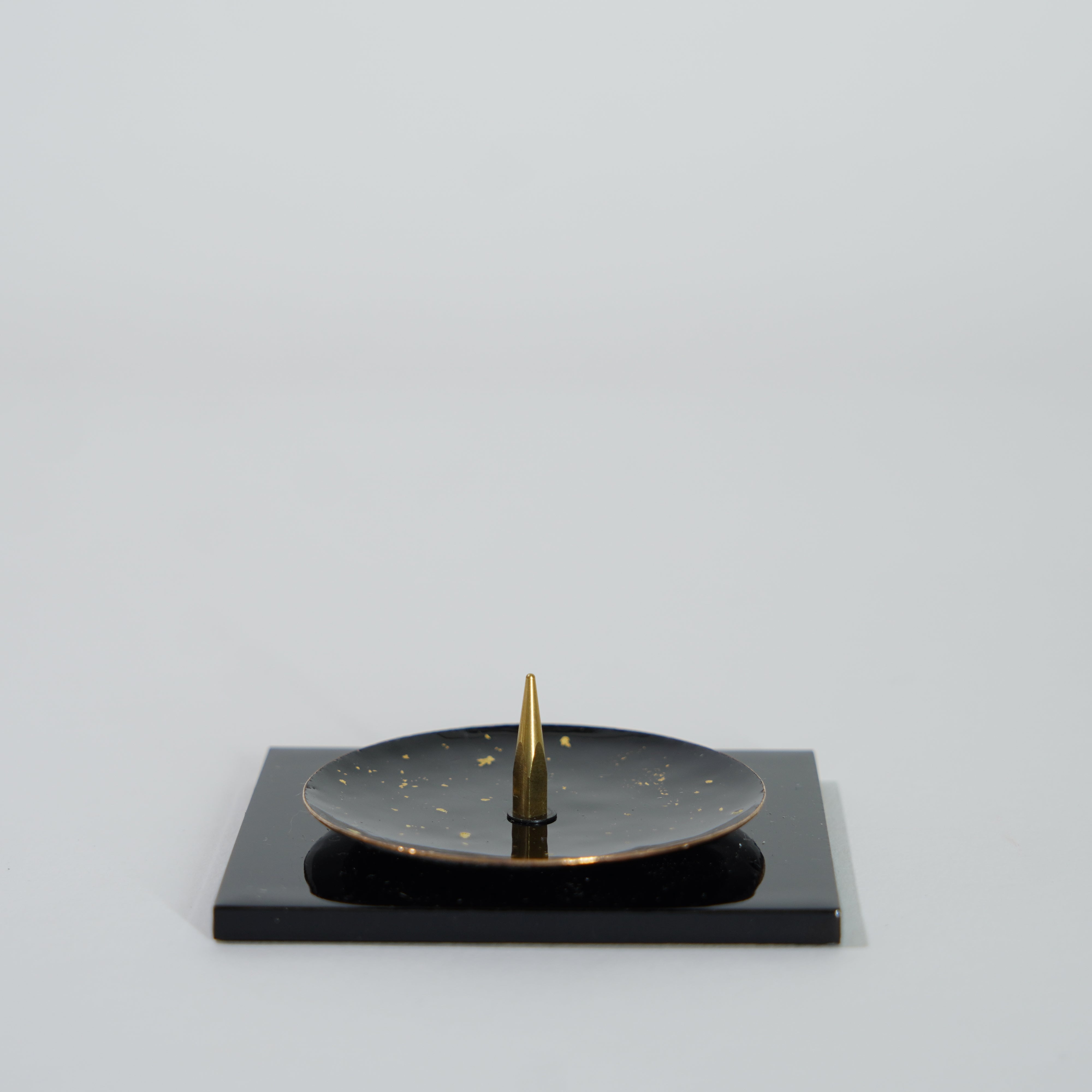 Candle Holder / Kyoto Cloisonne (Shippo-yaki) / Black