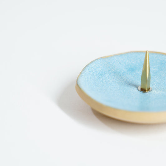 Kyo-pottery candle holder / Blue