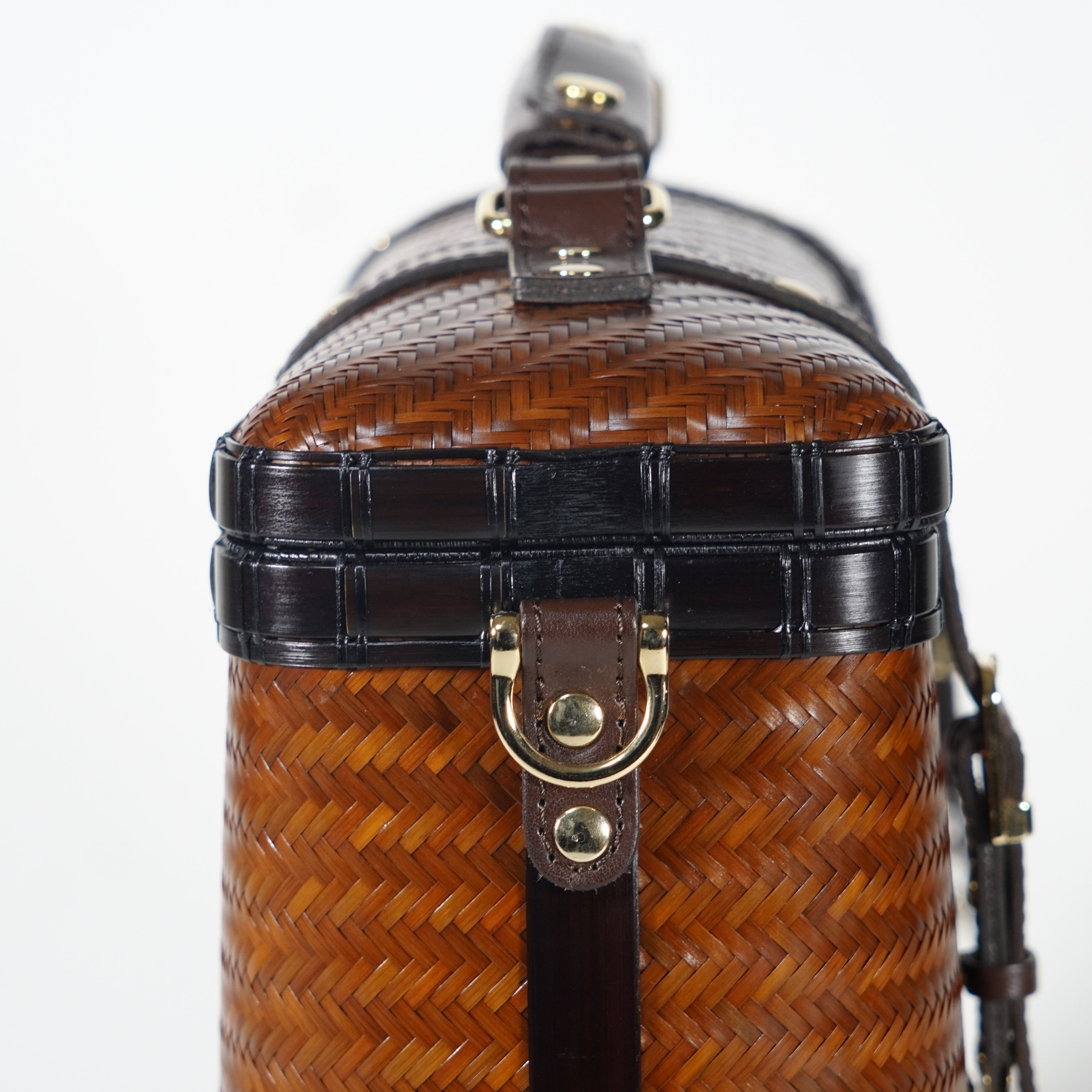 Bara Handmade Vintage Bamboo on sale Leather Bag