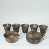 أدوات الشاي الملتوية يدوياً (زجاجة الكنز، الماء الساخن، وعاء الشاي الجماعي)