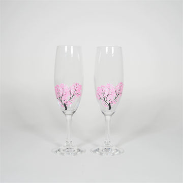 Set di fiori di ciliegia fredda / champagne