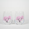 Kalte Kirschblüte / kostenloses Glas Set