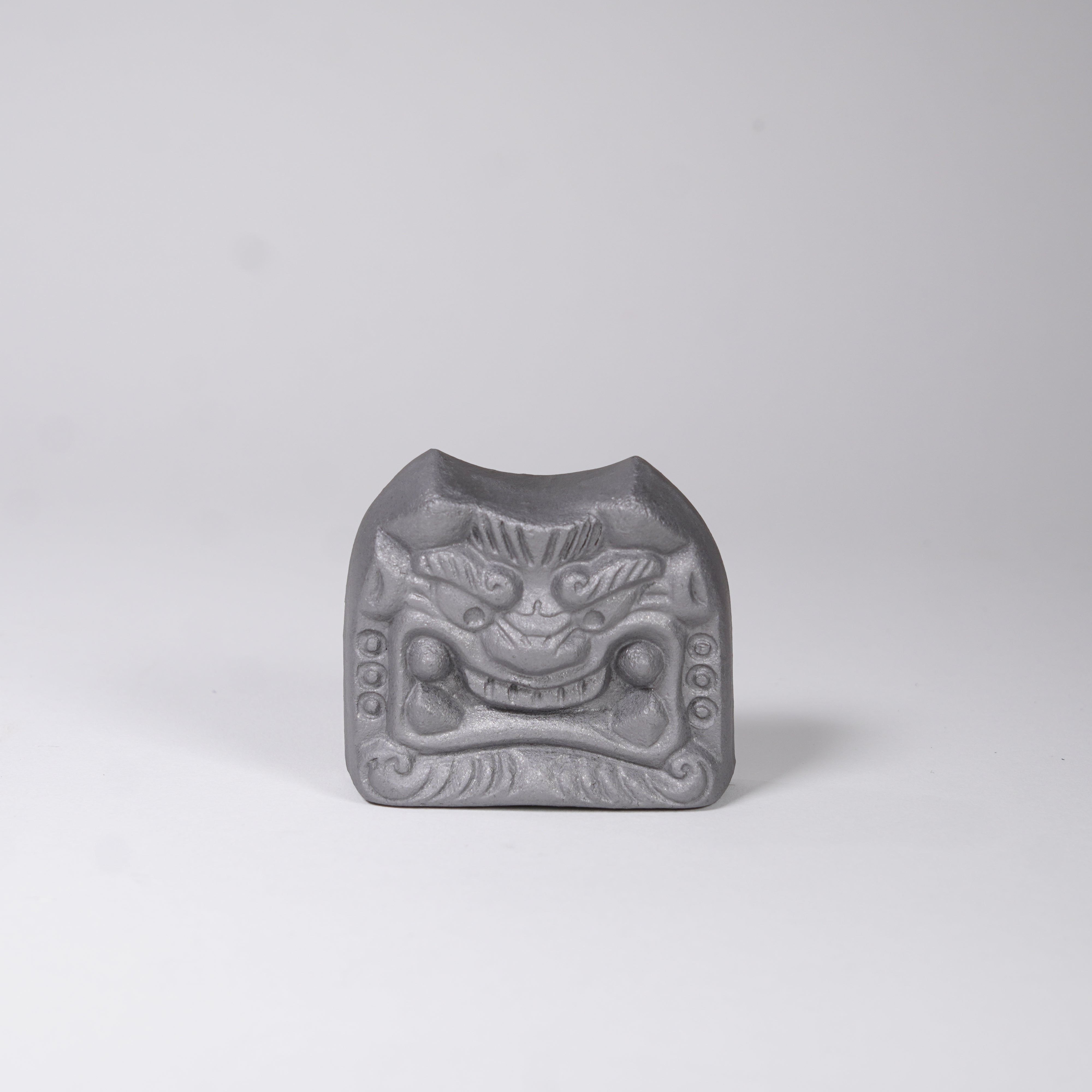Paperweight / Onigawara Ogre Tile / Smoked Silver