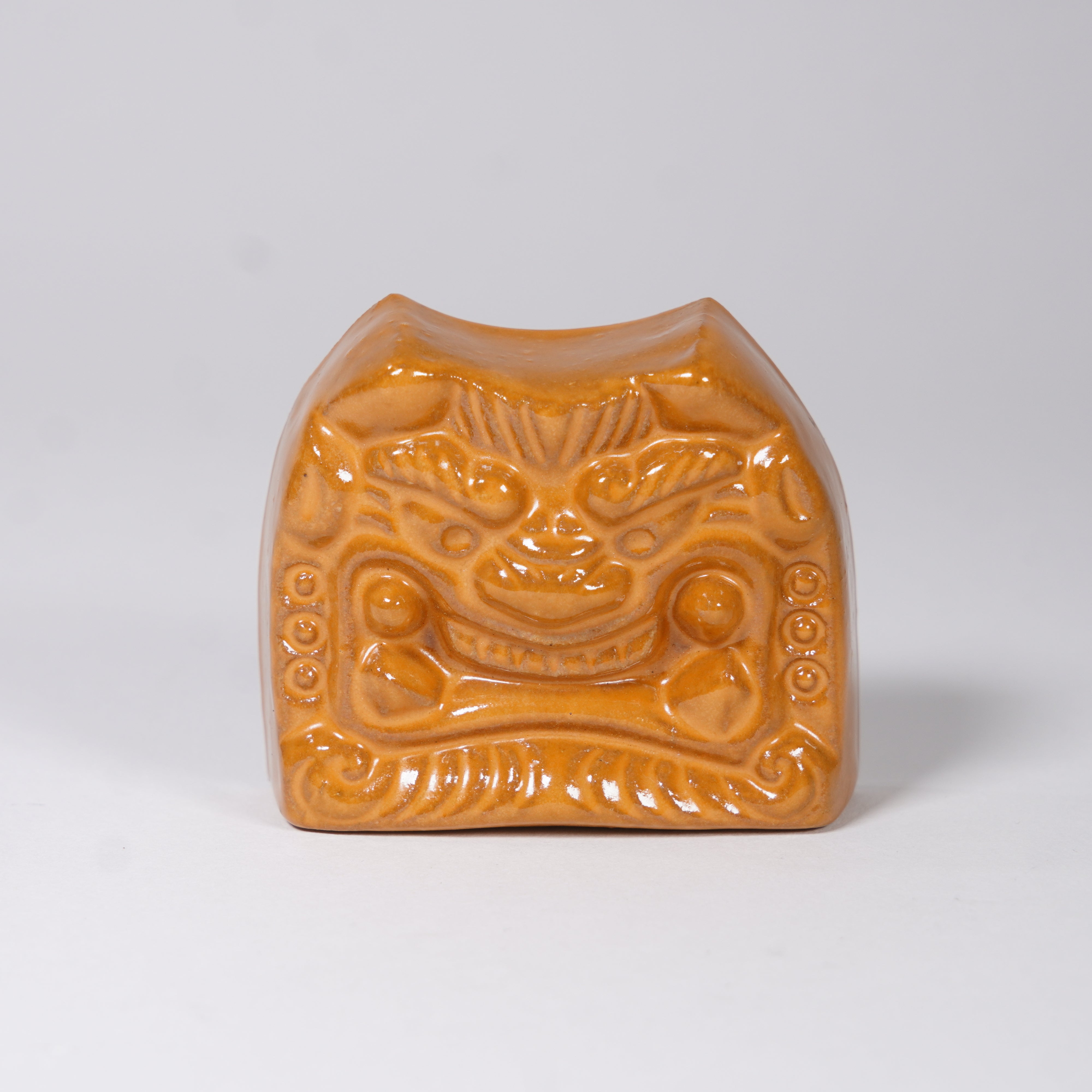 Paperweight / Onigawara Ogre Tile / Orange